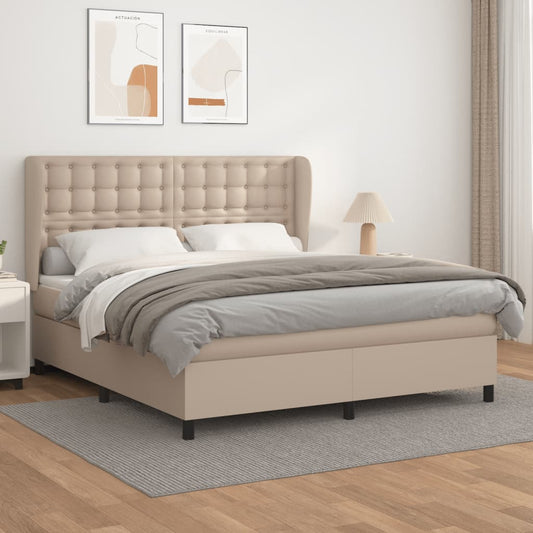 Boxspringbett Matratze Cappuccino-Braun 160x200 cm Kunstleder