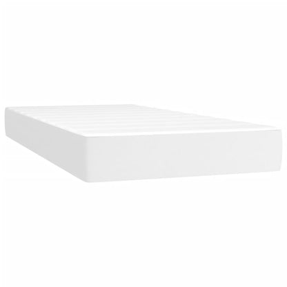 Box spring bed with mattress white 200x200 cm artificial leather