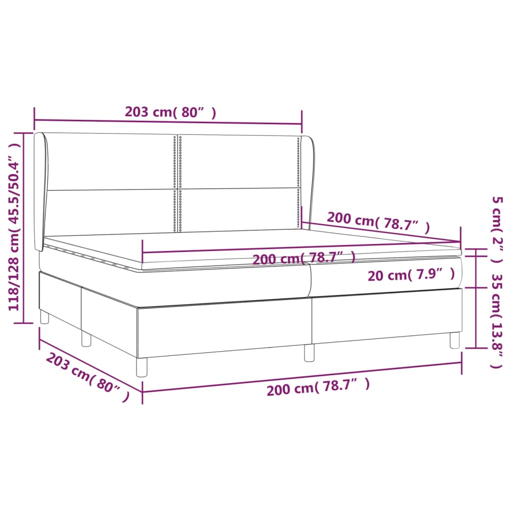 Box spring krevet s madracem svijetlo sivi 200x200 cm baršun