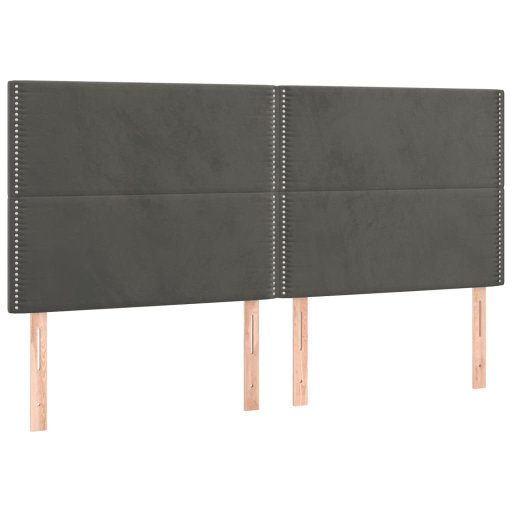 Box spring krevet s madracem tamno sivi 200x200 cm baršun