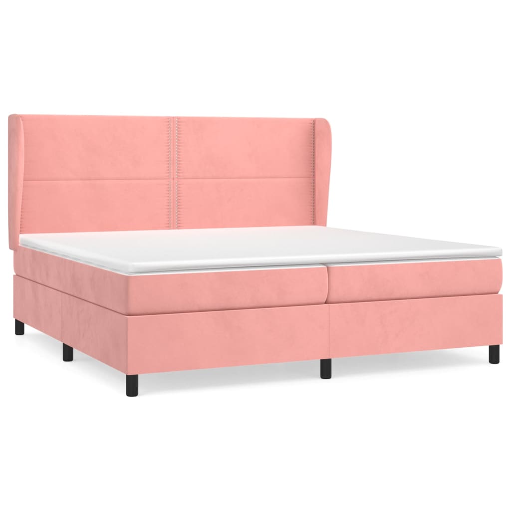 Boxspringbett mit Matratze Rosa 200x200 cm Samt