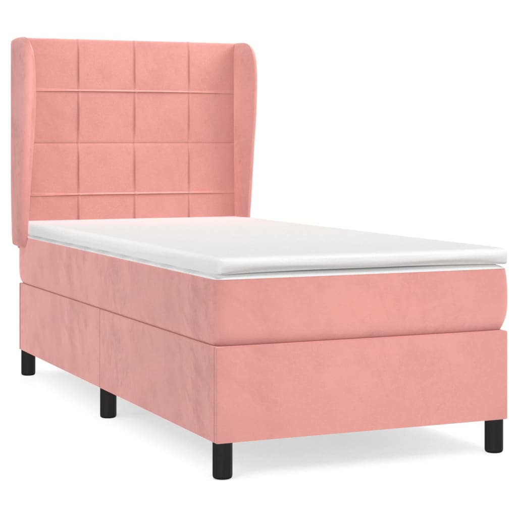 Boxspringbett mit Matratze Rosa 90x200 cm Samt