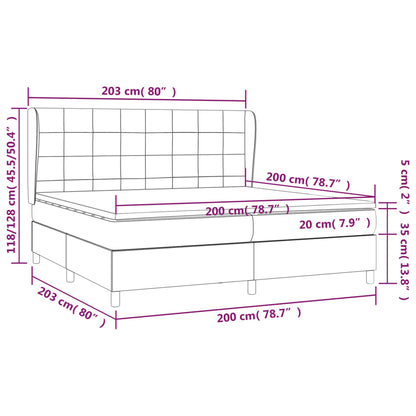 Box spring krevet s madracem tamno sivi 200x200 cm baršun