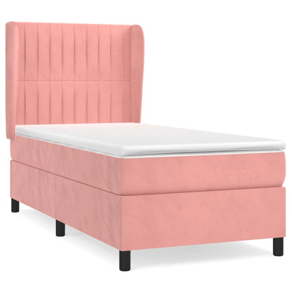 Boxspringbett mit Matratze Rosa 90x200 cm Samt