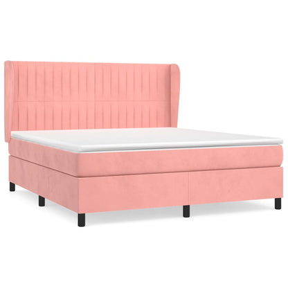 Boxspringbett mit Matratze Rosa 180x200 cm Samt