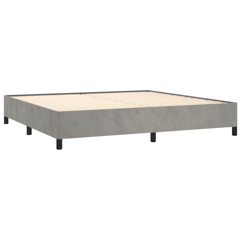 Boxspringbett mit Matratze Hellgrau 200x200 cm Samt