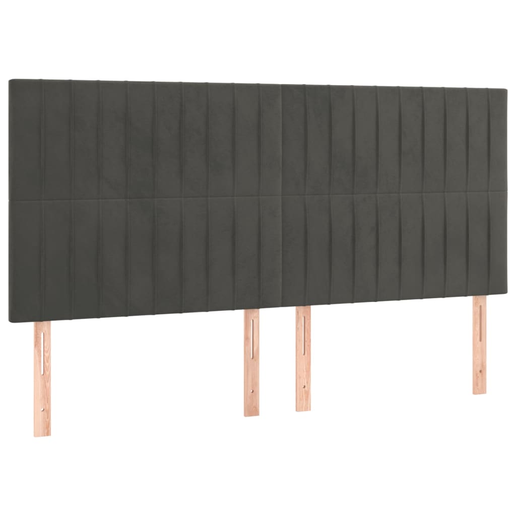 Box spring krevet s madracem tamno sivi 200x200 cm baršun