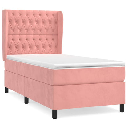 Boxspringbett mit Matratze Rosa 90x200 cm Samt