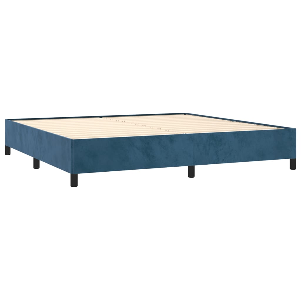 Boxspringbett mit Matratze Dunkelblau 200x200 cm Samt