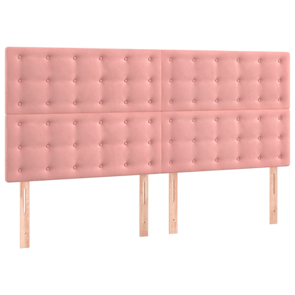 Boxspringbett mit Matratze Rosa 180x200 cm Samt