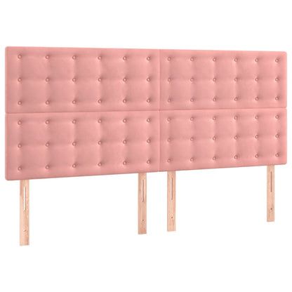 Boxspringbett mit Matratze Rosa 200x200 cm Samt