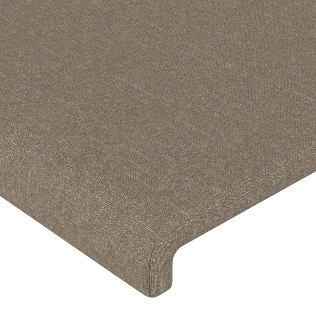 Bettgestell mit Kopfteil Taupe 90x200 cm Stoff