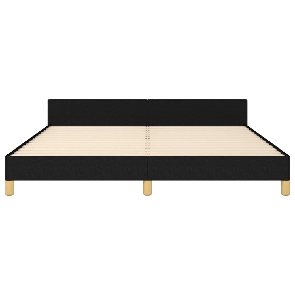 Bed frame with headboard black 160x200 cm fabric