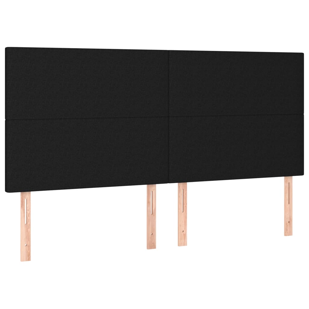 Bed frame with headboard black 160x200 cm fabric