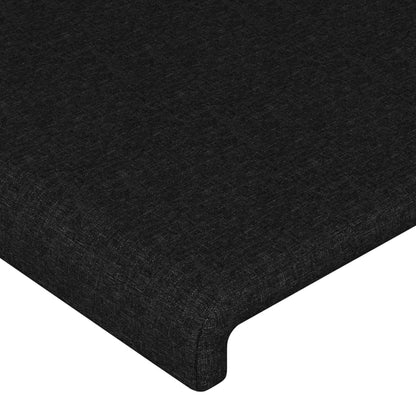 Bed frame with headboard black 160x200 cm fabric