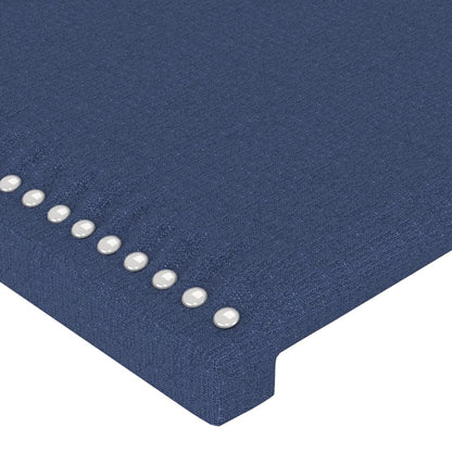 Bettgestell mit Kopfteil Blau 90x200 cm Stoff