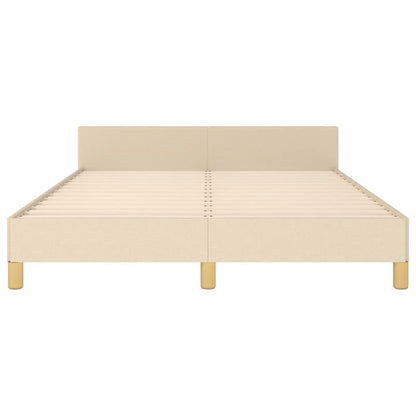 Bed frame with headboard cream 140x200 cm fabric