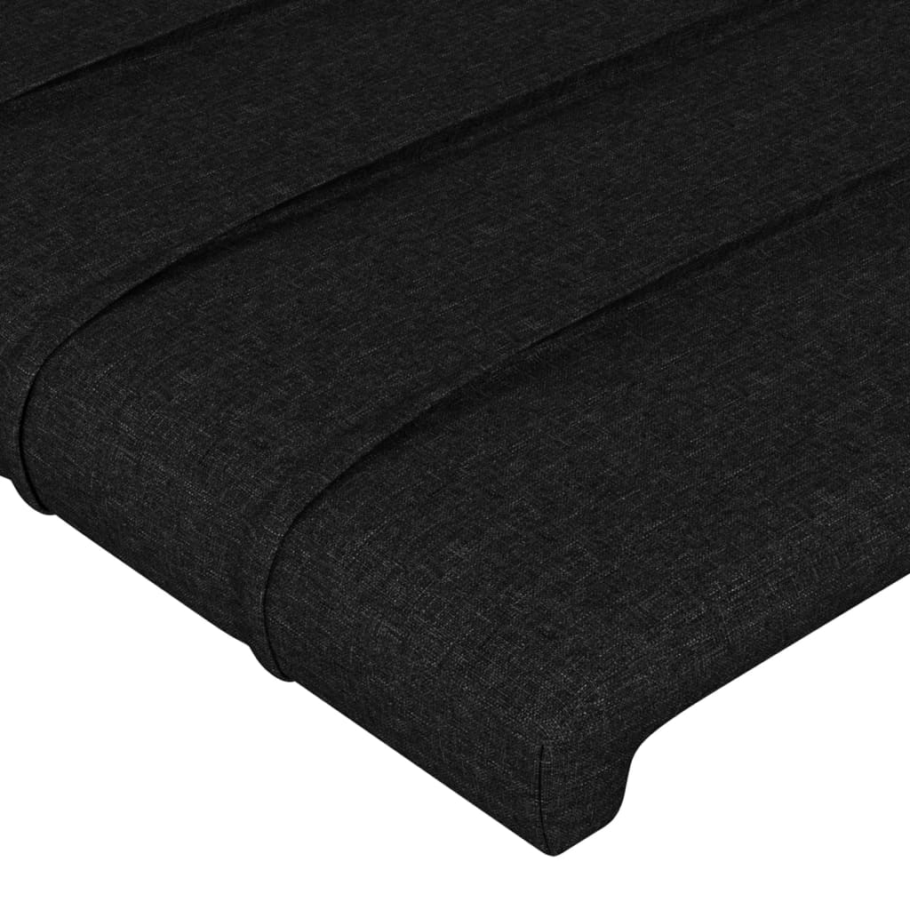 Bettgestell mit Kopfteil Schwarz 90x200 cm Stoff