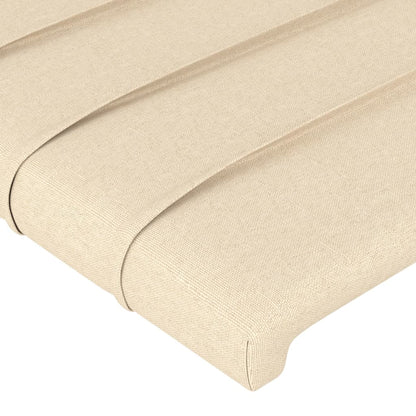 Bettgestell mit Kopfteil Creme 90x200 cm Stoff