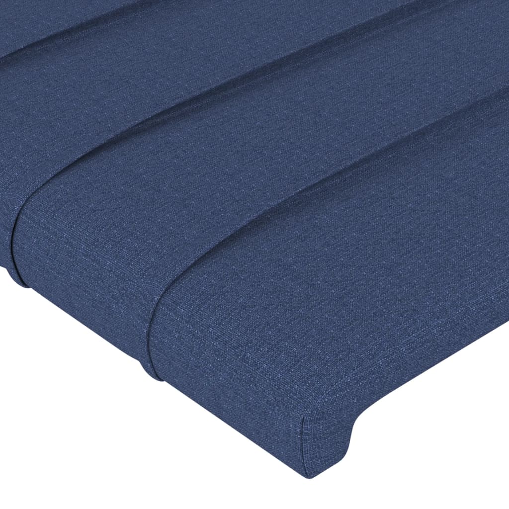 Bettgestell mit Kopfteil Blau 90x200 cm Stoff