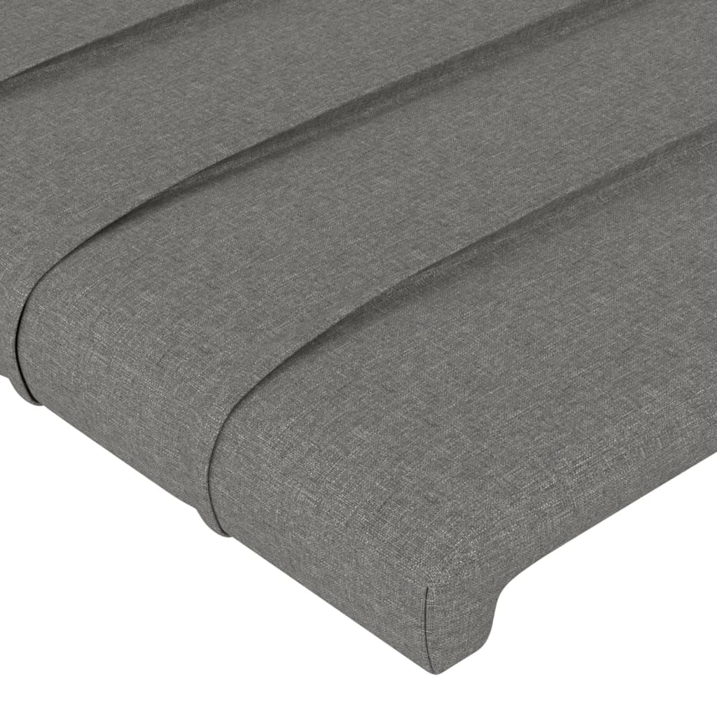 Bed frame with headboard dark grey 140x200 cm fabric