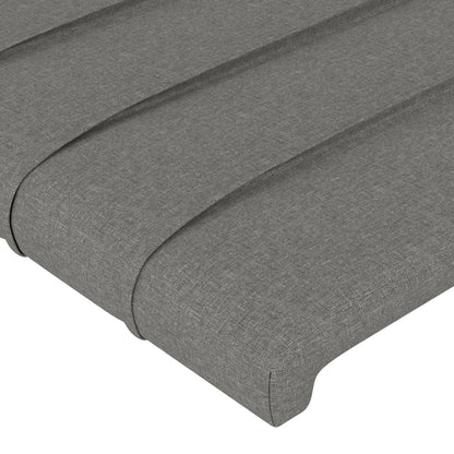 Bed frame with headboard dark grey 140x200 cm fabric