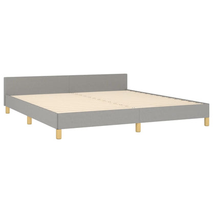 Bed frame with headboard light grey 160x200 cm fabric