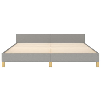 Bed frame with headboard light grey 160x200 cm fabric