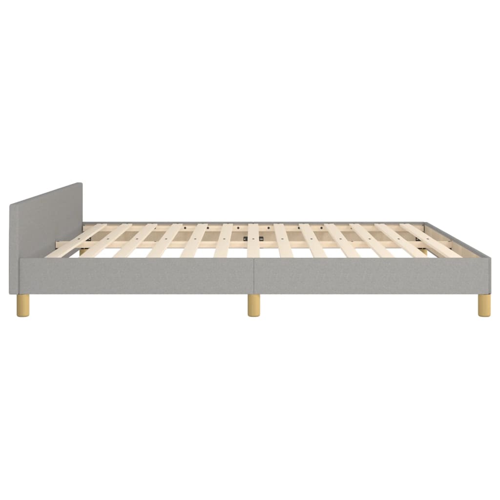 Bed frame with headboard light grey 160x200 cm fabric