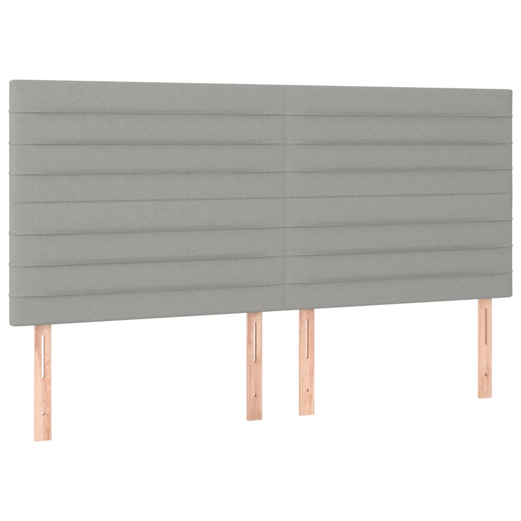 Bed frame with headboard light grey 160x200 cm fabric