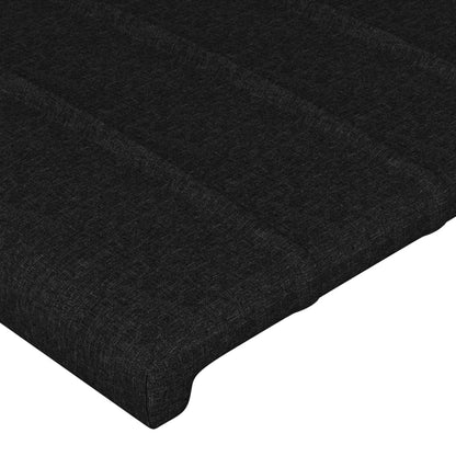 Bettgestell mit Kopfteil Schwarz 90x200 cm Stoff