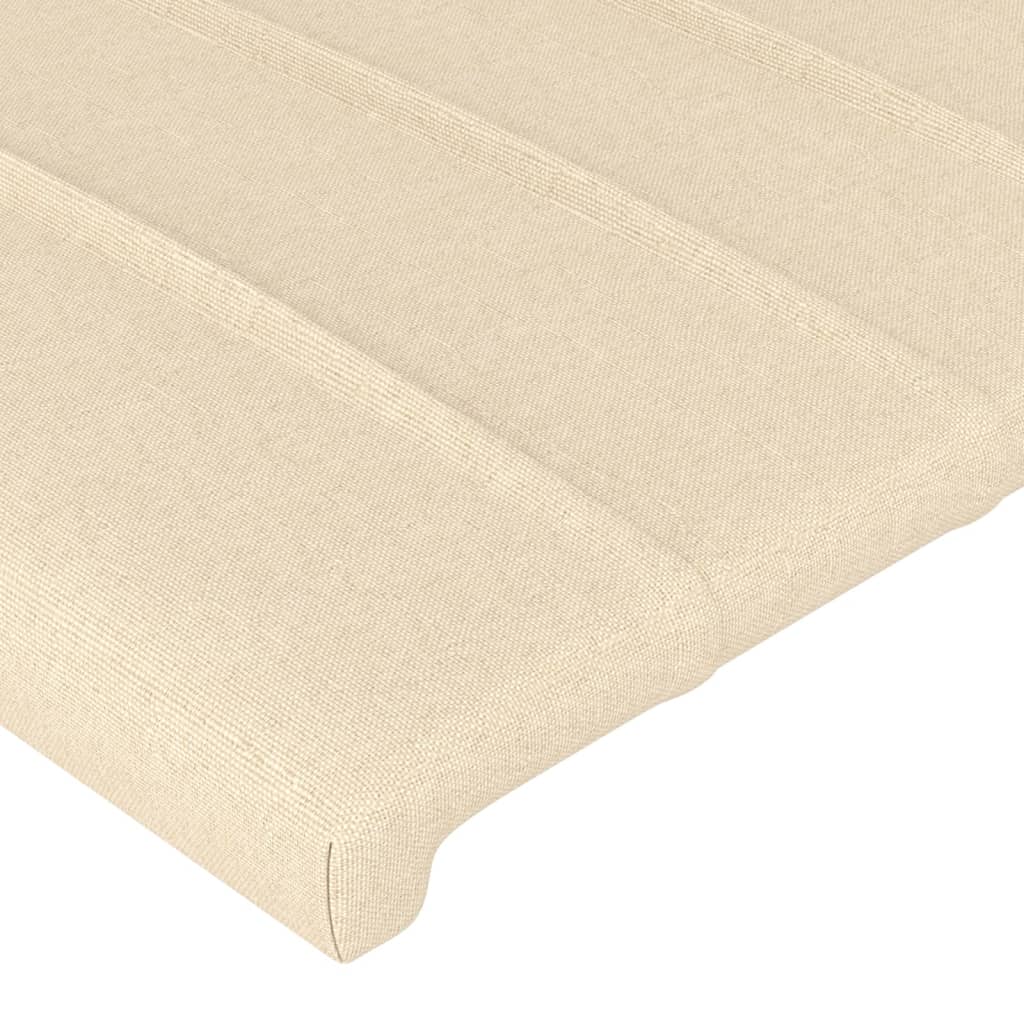 Bettgestell mit Kopfteil Creme 90x200 cm Stoff