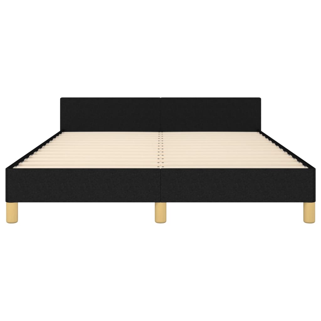 Bed frame with headboard black 140x200 cm fabric