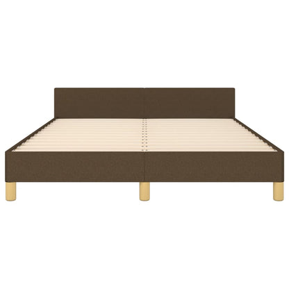 Bed frame with headboard dark brown 140x200 cm fabric