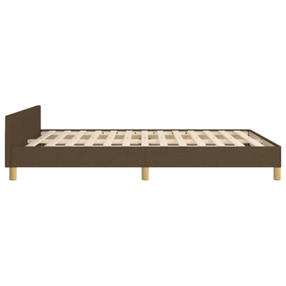 Bed frame with headboard dark brown 140x200 cm fabric