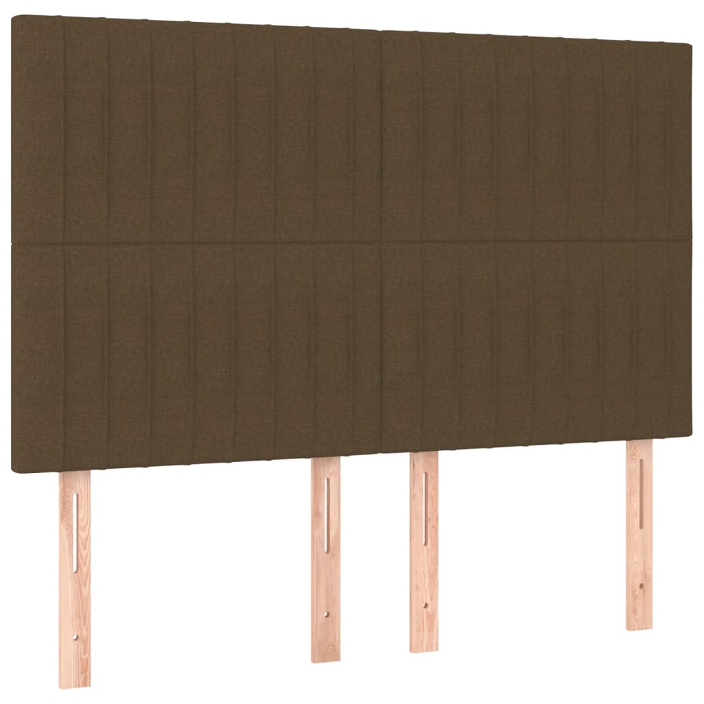 Bed frame with headboard dark brown 140x200 cm fabric