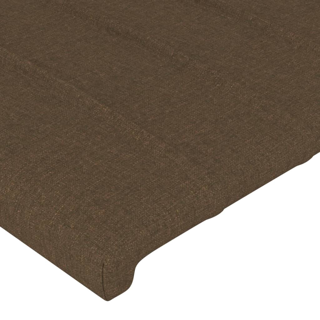 Bed frame with headboard dark brown 140x200 cm fabric