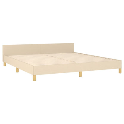 Bettgestell ohne Matratze Creme 160x200 cm Stoff