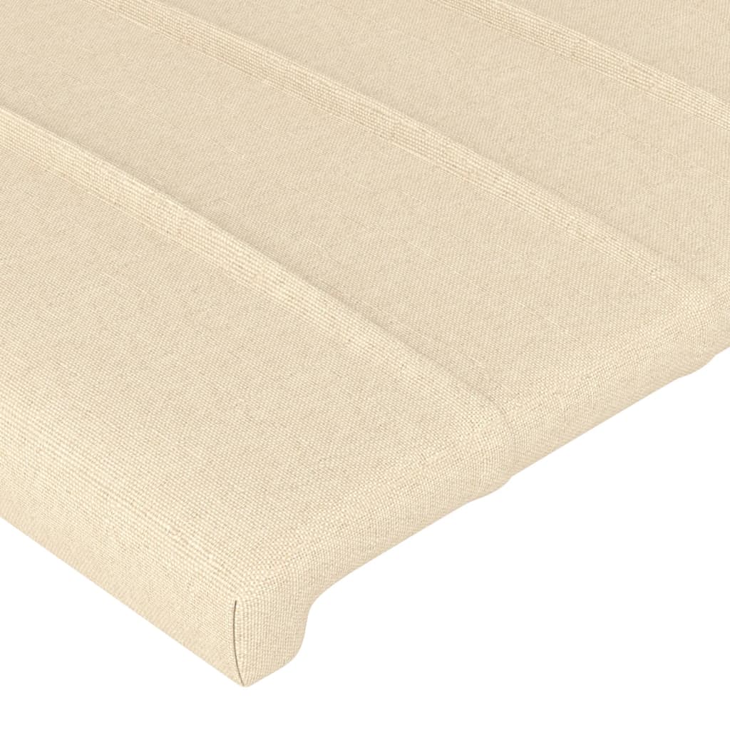 Bettgestell ohne Matratze Creme 200x200 cm Stoff