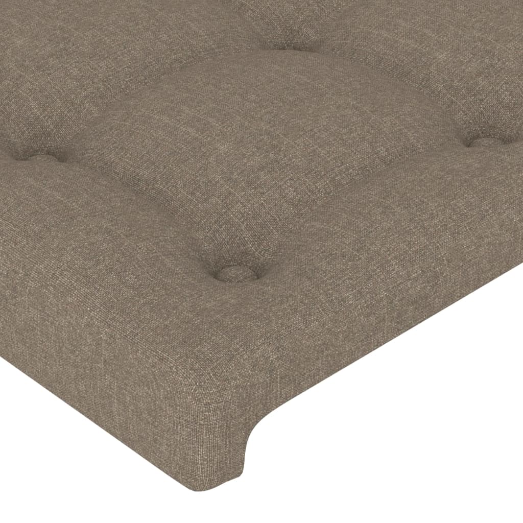 Bettgestell mit Kopfteil Taupe 90x200 cm Stoff