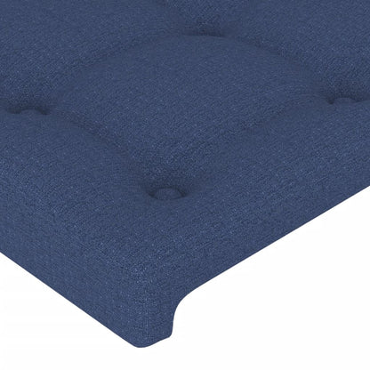 Bettgestell mit Kopfteil Blau 90x200 cm Stoff