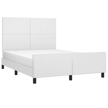 Bed frame with headboard white 140x200 cm artificial leather