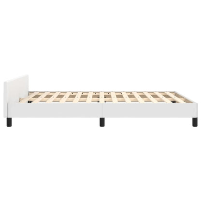 Bed frame with headboard white 140x200 cm artificial leather