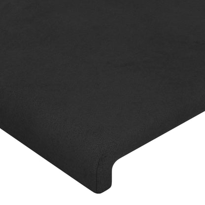 Bettgestell mit Kopfteil Schwarz 90x200 cm Samt