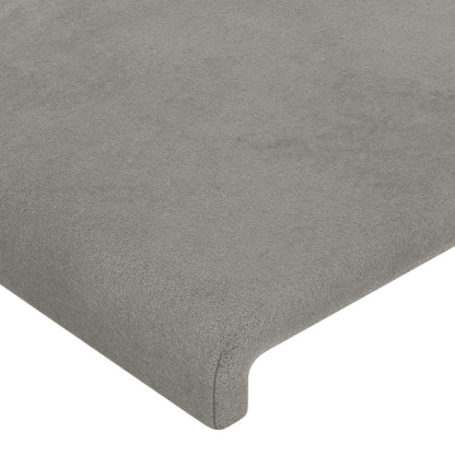 Bed frame with headboard light grey 140x200 cm velvet