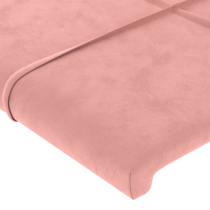 Bettgestell mit Kopfteil Rosa 90x200 cm Samt