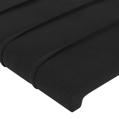 Bettgestell mit Kopfteil Schwarz 90x200 cm Samt