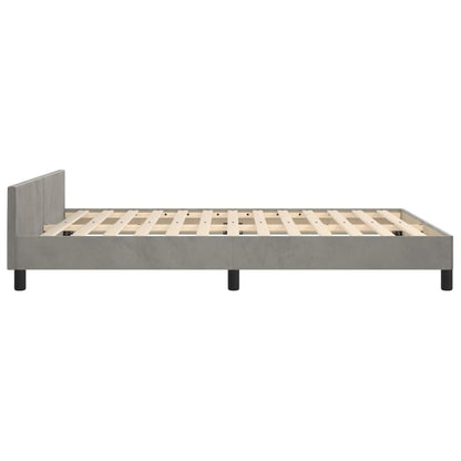 Bed frame with headboard light grey 140x200 cm velvet