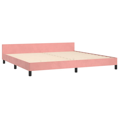 Bettgestell mit Kopfteil Rosa 200x200 cm Samt