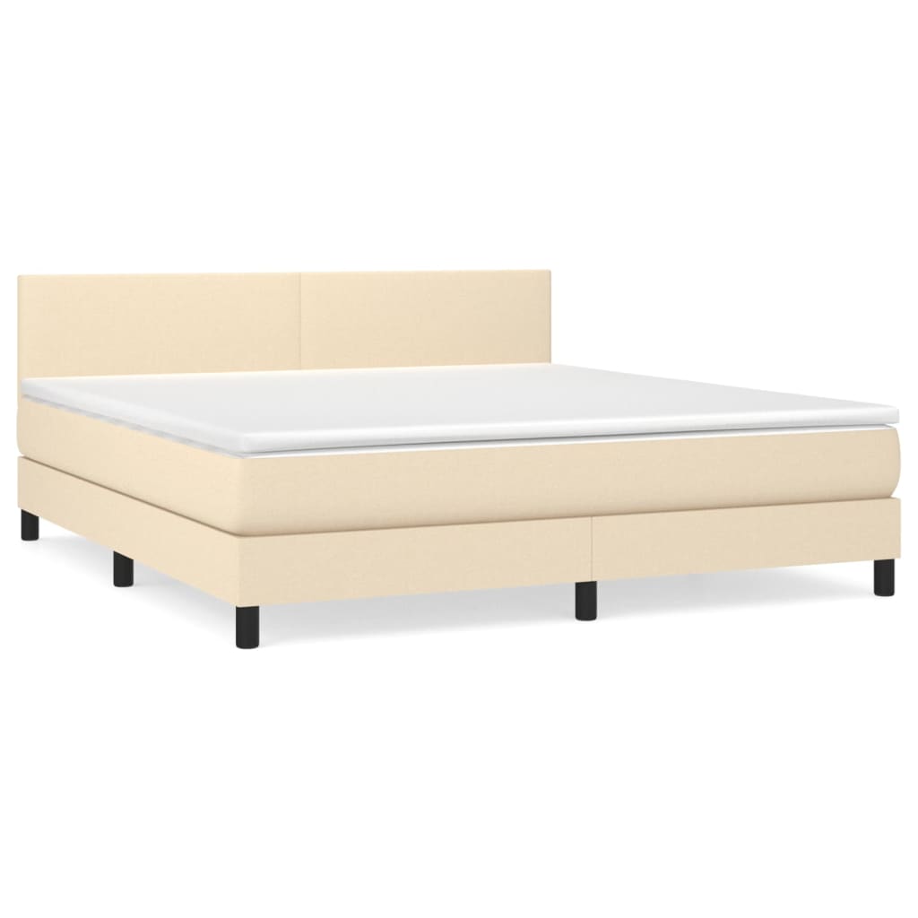 Box spring krevet s krem ​​madracem 160x200 cm štofa